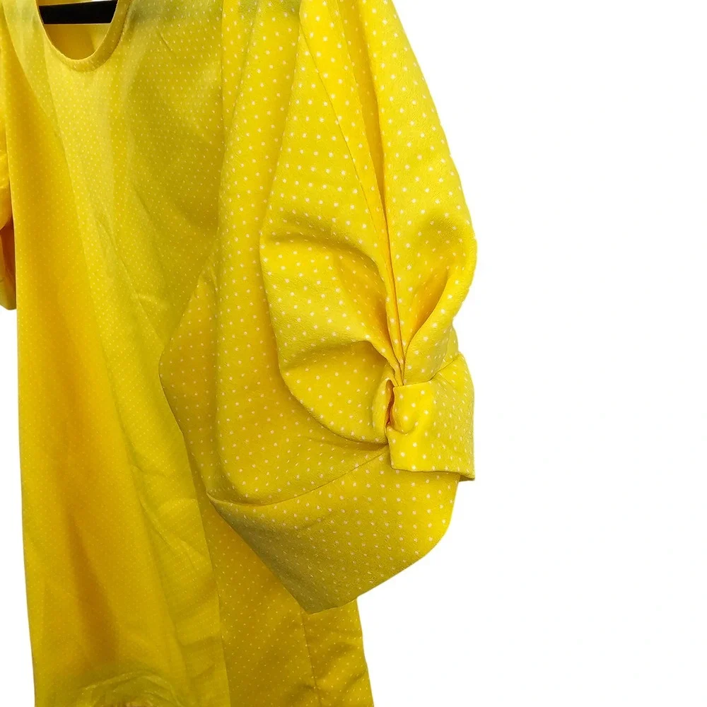 Banana Republic Yellow Polka Dot Puff Sleeve‎ Blouse Women's Small Top